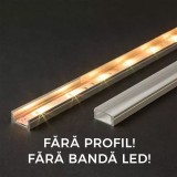 Difuzor Transparent LED Phenom 2m pentru Profil Aluminiu 41010A1, 15x5mm, Policarbonat