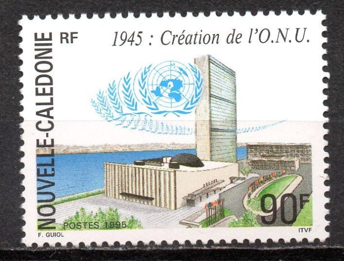 NOUA CALEDONIE 1995, Aniversari - ONU, Arhitectura, serie neuzată, MNH