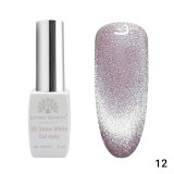 Oja semipermanenta, Snow White, 3D Cat Eye, Global Fashion 8ml, 12