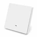 Intrerupator smart Wi‑Fi simplu, alb, &icirc;ncastrat, 10A, Tuya, Alexa/Google