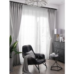 Set perdea tesatura in cu rejansa tip creion, Marsilia, Madison, 150x245 cm, Alb, 2 buc