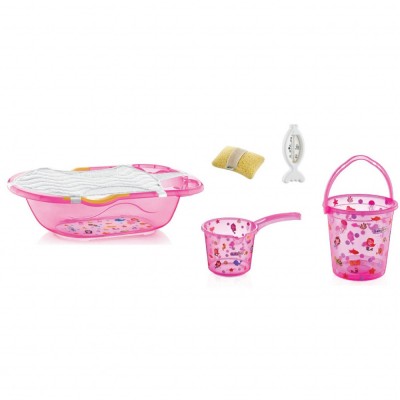 Set cadita de baie cu 6 piese babyjem (culoare: roz) foto