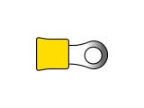 Papuci electrici izolati, galben cu Inel, 4,3 mm, lungime 26,50 mm, crimpat, 674, 10 terminale la blister Carpoint AutoDrive ProParts