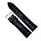 Cumpara ieftin Curea Ceas &bdquo;Absolute Black&rdquo; &ndash; Piele Naturală de Vițel (18mm - 24mm)