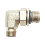 Adaptor hidraulic 90&deg; pentru JCB, 9/16 UNF x 1/4, Breckner Germany