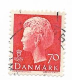 Danemarca - Regina Margrethe a II-a, seria 1-a, 1974 - 70 ore, obliterat
