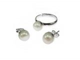 Set argint Joy perle de cultura albe 6 MM