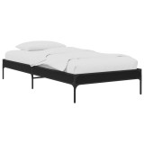 vidaXL Cadru de pat Stejar Negru 80 x 200 cm Lemn prelucrat 8009133