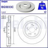 Set discuri frana fata DELPHI, Honda Cr-V V (Rw , Rt ), 12.2016-, Fata; puntea fata