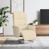 VidaXL Scaun rabatabil cu suport pentru picioare crem material textil