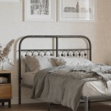 VidaXL Tăblie de pat metalică, negru, 120 cm 376631