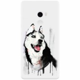 Husa silicon pentru Xiaomi Mi Mix 2, Husky Dog Watercolor Illustration