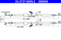 ATE 24.3727-0659.2 Cablu, frana de parcare