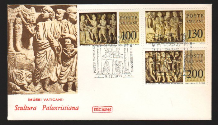 CPIB17030 INTREG POSTAL - FDC ROMA. STAMPILA POSTA VATICAN, SCULTURA PALEOCRISTI