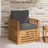 vidaXL Canapea de exterior Lemn de acacia solid și poliester natural 3436347