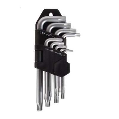 Set 9 imbusi Torx chrome vanadium, scurti 13 cm, 1,5-10 mm - Gri foto