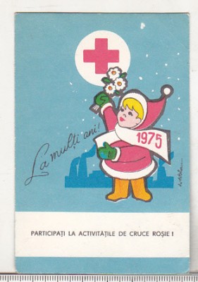 bnk cld Calendar de buzunar 1975 Crucea Rosie foto