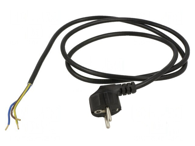 Cablu 3x1mm2 CEE 7/7 cu ştecăr &icirc;n unghi, cablu PVC 1,5m