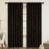 Draperie din catifea cu rejansa transparenta cu ate pentru galerie, Madison, 200x220 cm, densitate 700 g/ml, Maro inchis, 1 buc