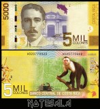 !!! COSTA RICA - 5.000 COLONES 2009 - P 276 a - UNC / HARTIE