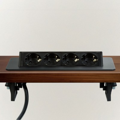 Prelungitor &amp;icirc;ncastrat &amp;ndash; 4 prize &amp;ndash; tip &amp;bdquo;flip-up&amp;rdquo; &amp;ndash; negru mat Best CarHome foto