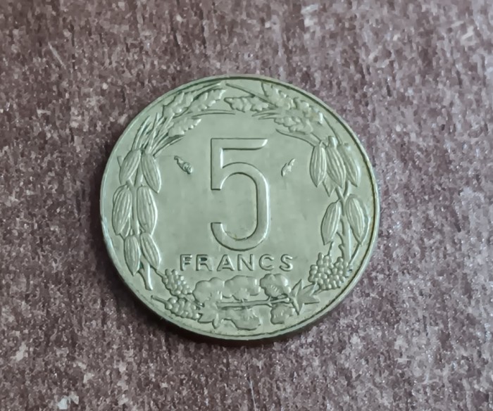 C50 - Moneda foarte veche - Africa Centrala - 5 franci - 1975