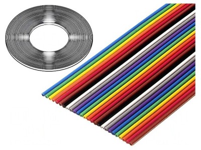 Cablu bandă 1,27mm litat Cu 14x28AWG neecranat PVC 100FT foto