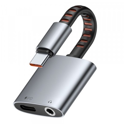 Adaptor Audio USB-C - USB-C / 3.5mm McDodo CA-3120, Gri foto