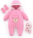 Costum pentru bebelusi cu manusi si papuci Balipig, poliester, roz, 9-12 luni