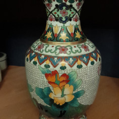 VAZĂ MARE, CLOISONNE/MANUFACTURATĂ ÎN CHINA ÎN ANII 1960-1970