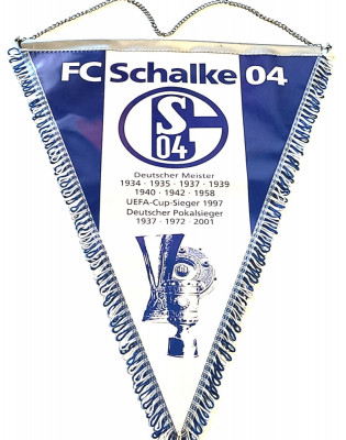 Fanion fotbal - SCHALKE 04 (Germania) dimensiuni f. mari 52x37 cm foto