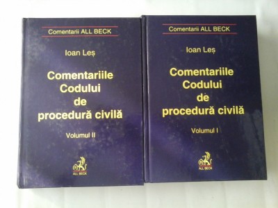COMENTARIILE CODULUI DE PROCEDURA CIVILA ( 2 VOL ) - IOAN LES foto