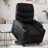 VidaXL Fotoliu rabatabil electric cu ridicare, negru, piele ecologică 3204672