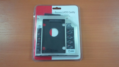 Hdd caddy adaptor unitate optica la hard disk SATA SSD 9.5mm foto