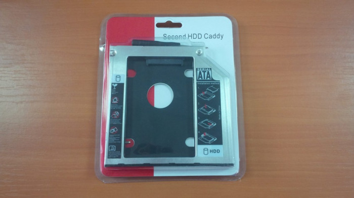Hdd caddy adaptor unitate optica la hard disk SATA SSD 9.5mm