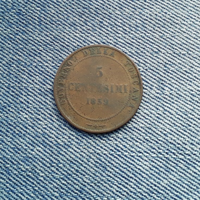 5 Centesimi 1859 Italia Guvernul de la Toscana