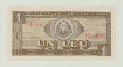 ROMANIA - BANCNOTA 1 LEU 1966 AUNC , B1.162 foto