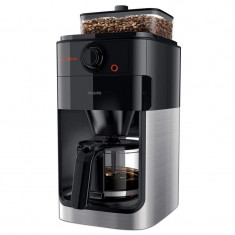 Aparat de cafea Philips HD7767 / 00, 1000W, 1,2 l, Pentru cafea boabe sau macinata, LCD, Rasnita de cafea, Urcior de sticla, Negru/otel inoxidabil foto