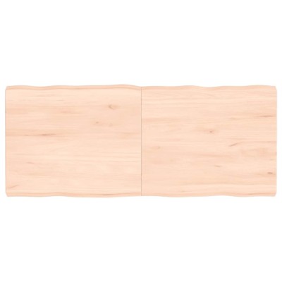 Blat masă 120x50x(2-6) cm lemn stejar netratat contur organic foto