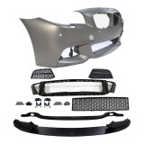 Set bara fata BMW Seria 5, 2017, cu gauri spalator si 4 senzori parcare; grunduit, de vopsit; type M-Performance; cu grile inferioare, cu spoiler;