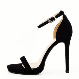 Sandale elegante negre BLJY6887 -132, 41, Negru