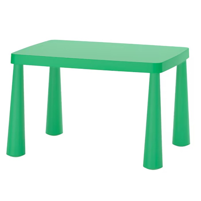 Masuta patrata pentru camera copiilor, 77 x 55 cm, Verde
