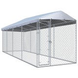 Gossi padoc pentru caini de exterior, cu acoperis 760x190x225 cm