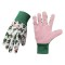Set 3 perechi manusi de dama pentru gradinarit, marime M, poliester, bumbac, PV, multicolor