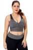 BRA225P-108 Bustiera sport cu decolteu adanc in V si plasa- plus size, M