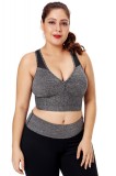 Cumpara ieftin BRA225P-108 Bustiera sport cu decolteu adanc in V si plasa- plus size