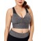 BRA225P-108 Bustiera sport cu decolteu adanc in V si plasa- plus size
