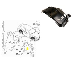 Carenaj aripa interioara punte fata ALFA ROMEO GIULIA, 09.2016-, model : Veloce, partea dreapta, original, fata,