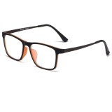 Ochelari de soare cu lentila transparenta, SG008, Negru/Maro