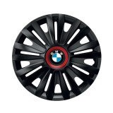 Set 4 capace roti Negre Cu Inel Rosu Royal R14 Compatibil Cu BMW, Autohelix MSA